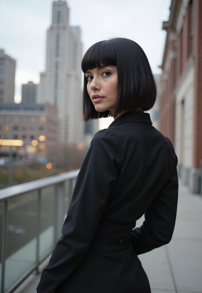 21 Gorgeous Layered Haircuts with Bangs That Will Transform Your Look Instantly! - 5. Bold Bob with Thick Bangs