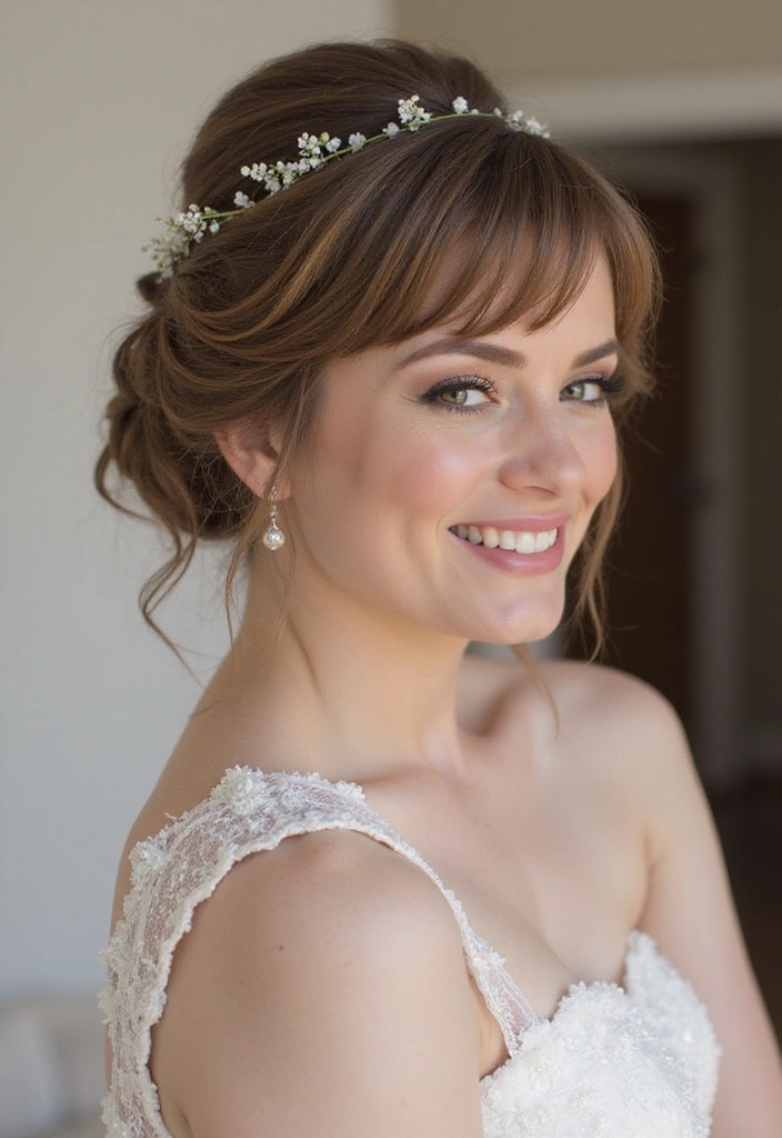 21 Gorgeous Layered Haircuts with Bangs That Will Transform Your Look Instantly! - 14. Layered Updo with Bangs