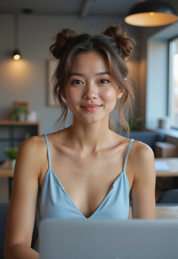 21 Effortless Work Hairstyles to Slay Your 9-to-5 Look (You’ll Love #13!) - 19. Chic Space Buns