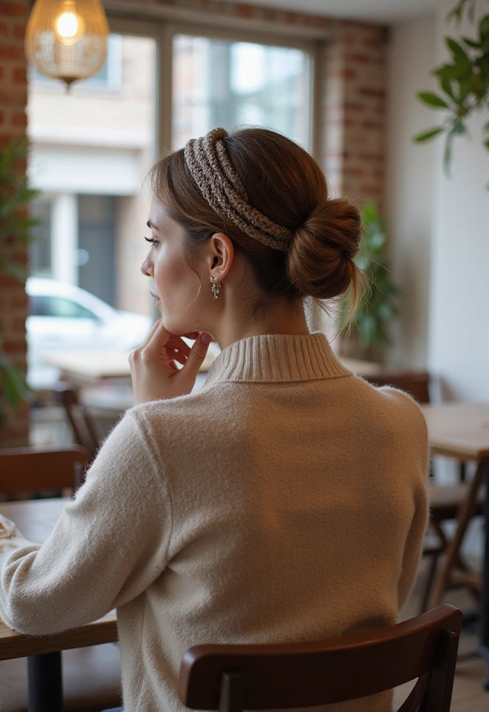 21 Headband Hairstyles You Can Rock in Under 5 Minutes (You Won't Believe #8!) - 16. Twisted Low Bun with a Knit Headband