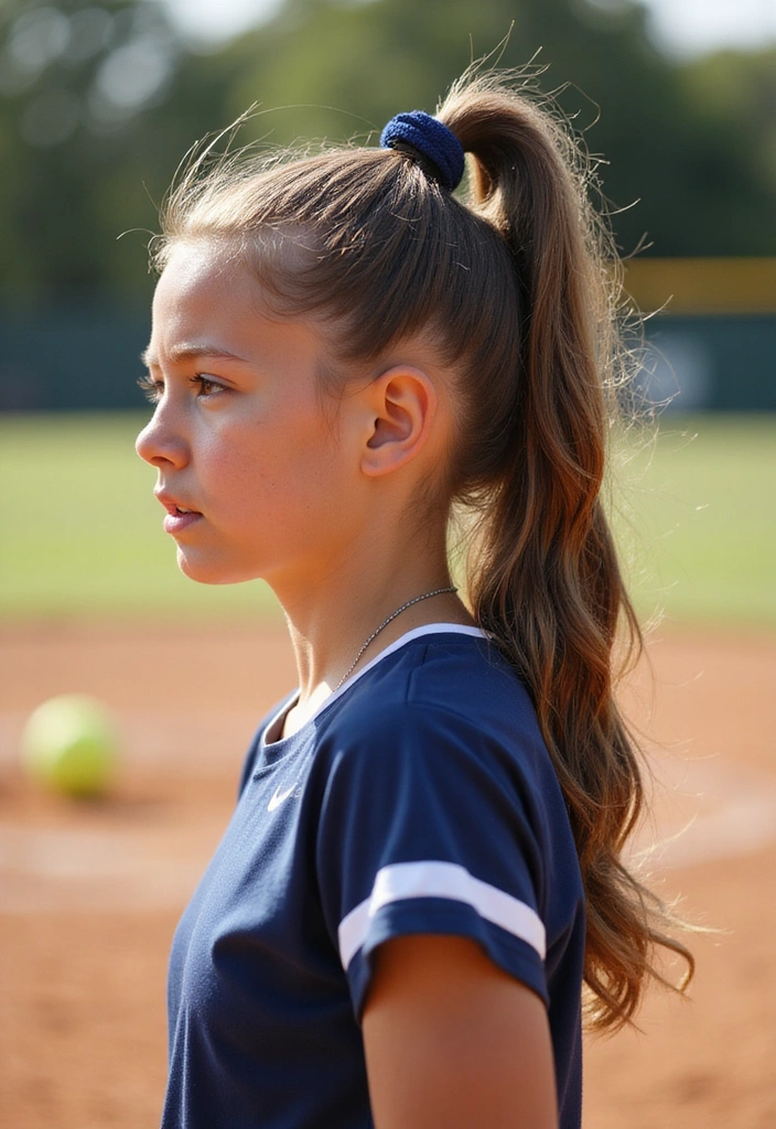 21 Softball Hairstyles That'll Make You Stand Out on the Field (Wait Until You See #5!) - 1. Classic High Ponytail