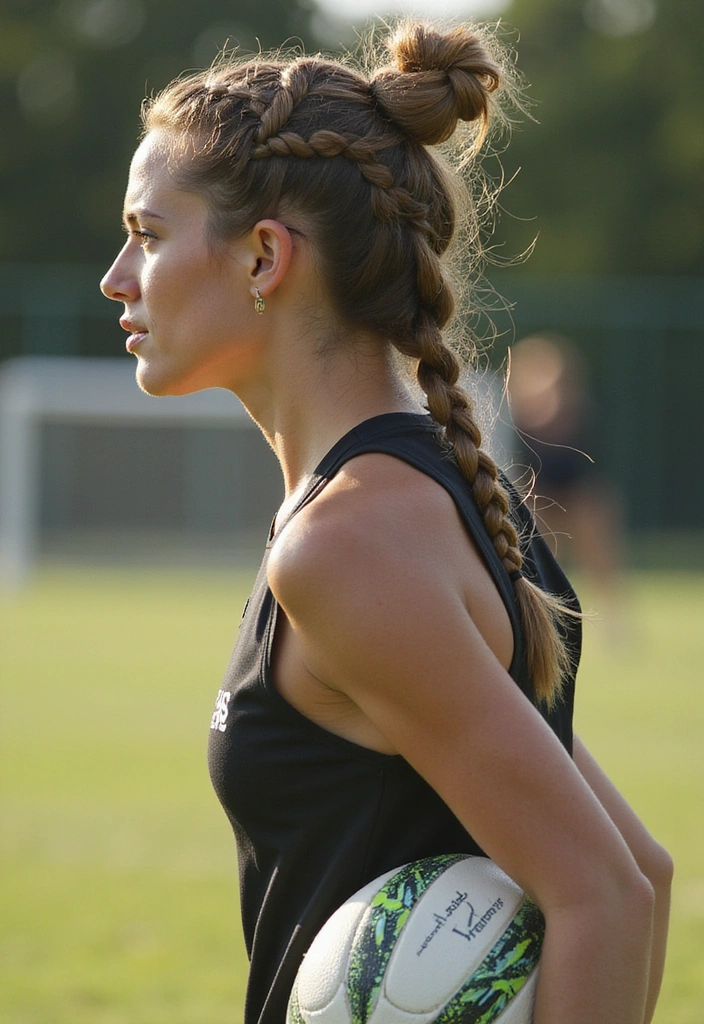 21 Softball Hairstyles That'll Make You Stand Out on the Field (Wait Until You See #5!) - 10. Braided Bun
