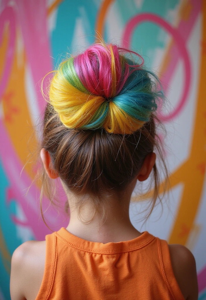 21 Bun Hairstyles That Will Transform Your Look in Seconds (You Won't Believe #10!) - 21. The Bold Colorful Bun