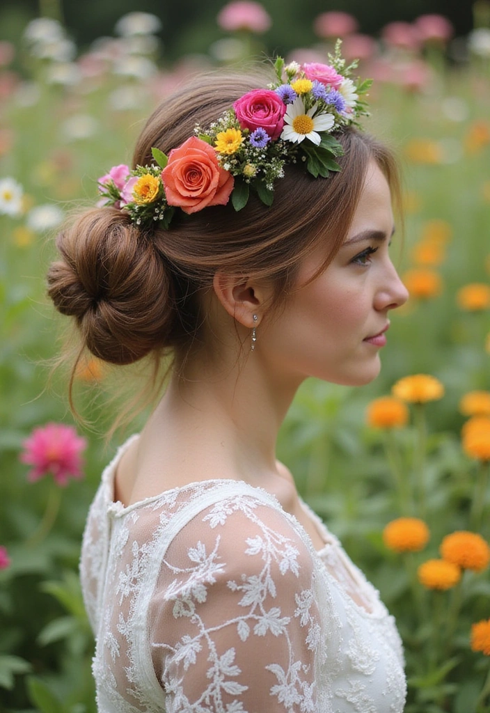 21 Bun Hairstyles That Will Transform Your Look in Seconds (You Won't Believe #10!) - 9. The Floral Bun