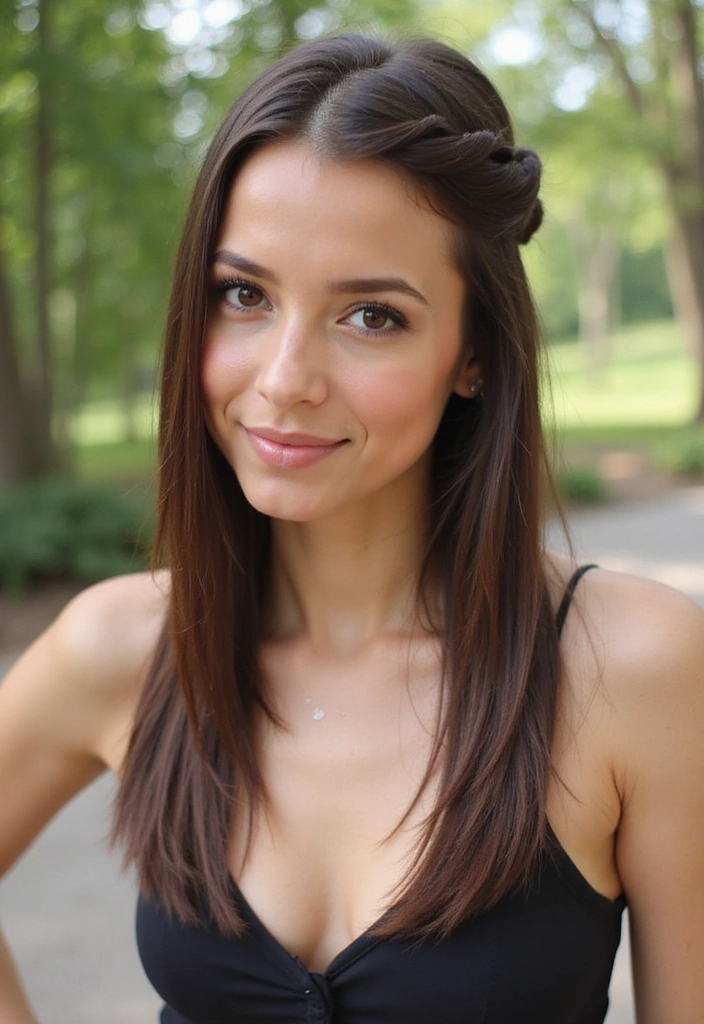 21 Straight Hairstyles That Will Transform Your Look in Minutes! - 9. Straight Hair with a Twist