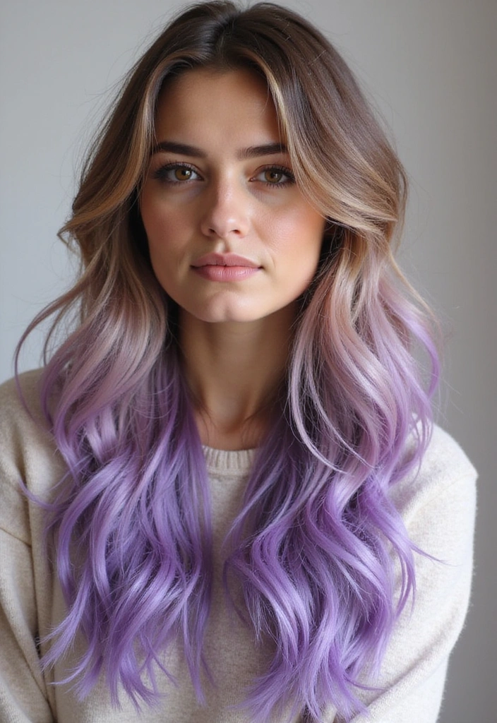 21 Stunning Light Brown Hair Ideas You’ll Want to Try ASAP (Number 13 Is a Game Changer!) - 14. Light Brown with Lavender Tips