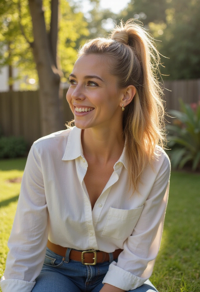 21 Stylish Mom Hairstyles That Will Turn Heads Without the Hassle! - 5. Chic Half-Up, Half-Down