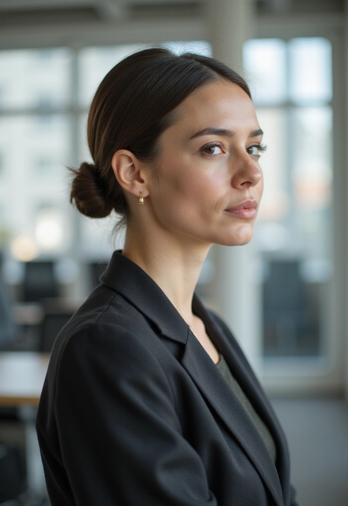21 Easy Hairstyles for the Office That'll Boost Your Confidence (Try #5 Today!) - 1. The Sleek Low Bun