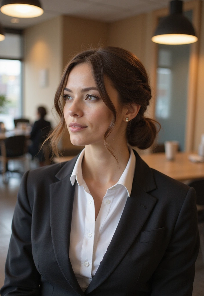 21 Stunning Work Hairstyles for Long Hair to Elevate Your Office Game! - 9. Twisted Low Bun