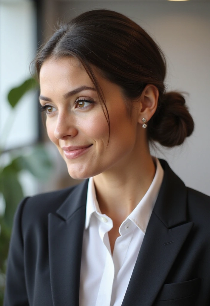 21 Stunning Work Hairstyles for Long Hair to Elevate Your Office Game! - 4. Low Chignon with a Twist