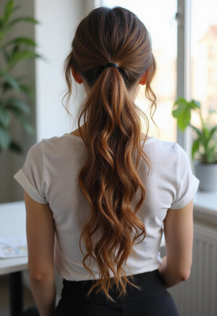 21 Stunning Work Hairstyles for Long Hair to Elevate Your Office Game! - 15. Ponytail with Loose Curls