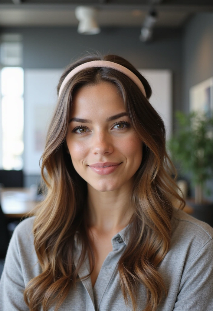 21 Stunning Work Hairstyles for Long Hair to Elevate Your Office Game! - 2. Loose Waves with a Headband