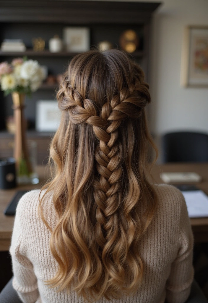 21 Stunning Work Hairstyles for Long Hair to Elevate Your Office Game! - 3. Braided Crown