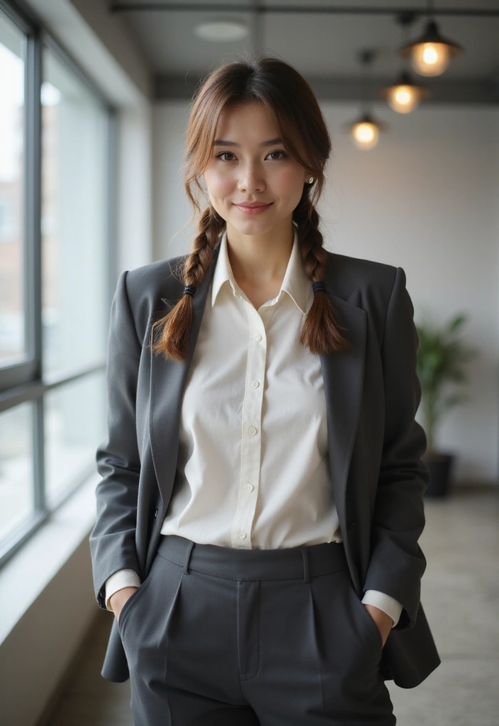21 Cute Work Hairstyles That'll Have Your Coworkers Asking for Your Secret! - 19. Elegant Twisted Pigtails