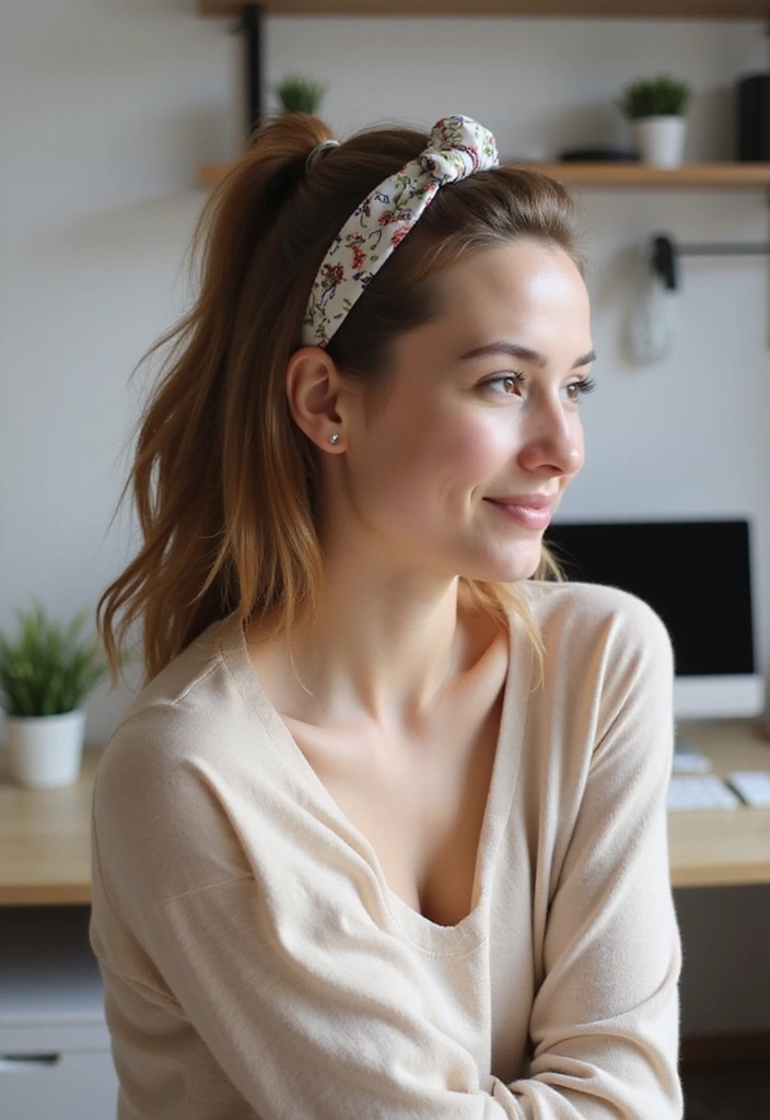 21 Trendy and Cute Hairstyles for Work You Can Do in Minutes! - 11. Simple Headband Tuck