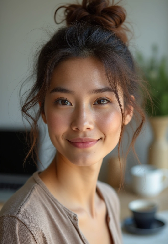 21 Trendy and Cute Hairstyles for Work You Can Do in Minutes! - 1. Effortless Messy Bun