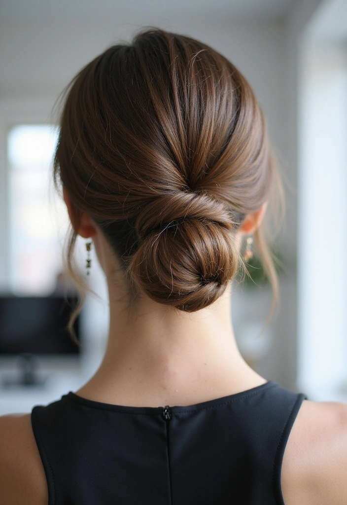 21 Trendy and Cute Hairstyles for Work You Can Do in Minutes! - 12. Twisted Low Bun