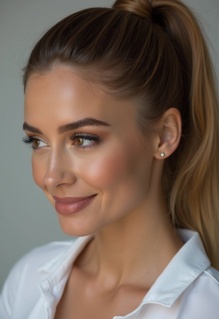 21 Work Hairstyles for Medium Hair That Will Get You Noticed! - 12. Professional Ponytail with a Twist