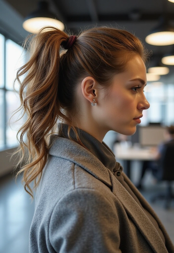 21 Stunning Professional Hairstyles for Work That'll Turn Heads! - 4. Textured Ponytail