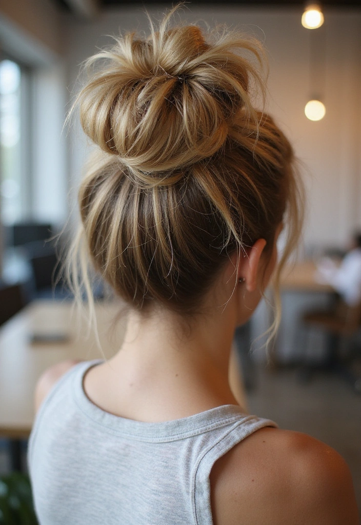 21 Stunning Professional Hairstyles for Work That'll Turn Heads! - 7. Messy Bun