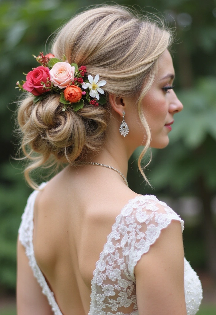 21 Cute Hairstyles That Will Make You the Trendsetter of the Year! - 10. Floral Updo